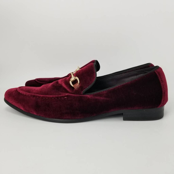 Moretti Black Label Mens Slip On Suede Loafers Shoes Red Size 10 - Picture 2 of 12